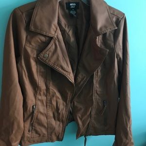 Brown Faux Leather Jacket